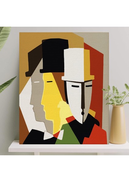 Hobi Sanat Sayılarla Boyama Tuval Seti Fırça Boya Dahil (Çıtalı) 40X50 cm - Üç Adam