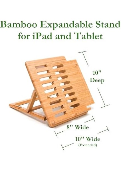 International 1887 Ipad, Samsung, Nexus, Nintendo Switch ve Diğer Tabletler Için Bambu Ahşap Genişletilebilir Stand