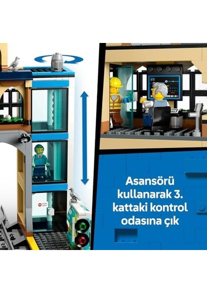 City Merkez Tren Istasyonu 60469 - Tren Modeli Seven 7 Yaş ve Üzeri Çocuklar Için Raylı Sistem Temalı Yaratıcı Oyuncak Yapım Seti, Doğum Günü Hediyesi (752 Parça) modelleri