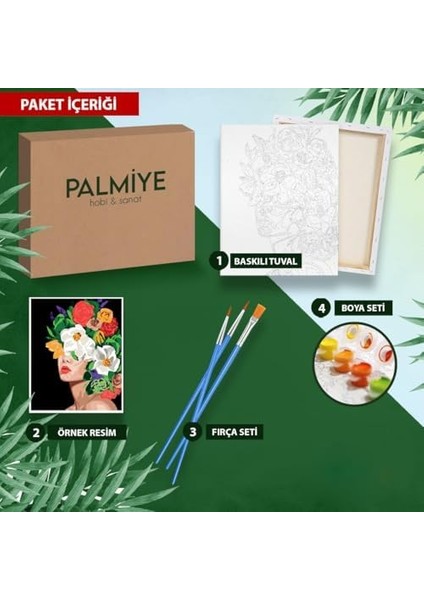 Hobi Sanat Sayılarla Boyama Tuval Seti Fırça Boya Dahil (Çıtalı) 40X50 cm - Up fiyatları