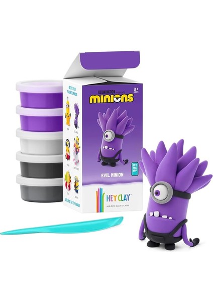 Clay Çılgın Hırsız Minyonlar - Kötü Minyon Set - Çocuklar Için Hava ile Kuruyan, Renkli ve Şekil Alan 5 Kutulu Kil Seti - Şekillendirme Aletleri ile Eğlenceli ve Etkileşimli Talimatlar Uygulaması