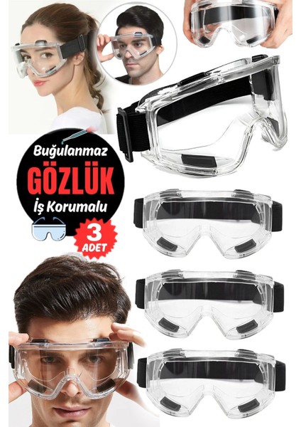 3'lü Darbe ve Toz Koruyucu Dış Mekan Çalışma Gözlüğü
