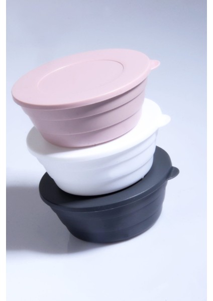 3'lü Renkli Plastik Saklama Kabı, Çerezlik ve Kahvaltılık, 350 Ml, Pratik ve Şık