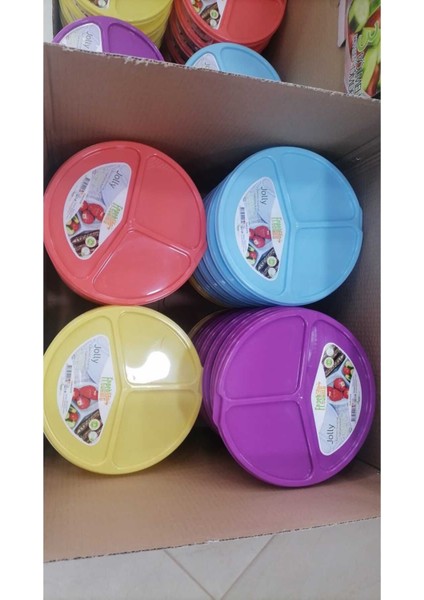 Çok Renkli 3 Bölmeli Saklama Kabı, Pratik ve Şık Mutfak Düzeni Için Ideal fiyatları