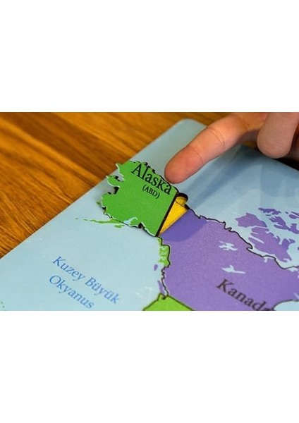 Karınca Ahşap Dünya Haritası Puzzle, 50 Parça, Eğitici Çift Katlı Set modelleri