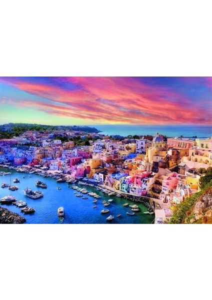 1500 Parça Yüksek Kaliteli Koleksiyon Puzzle Procide Island modelleri