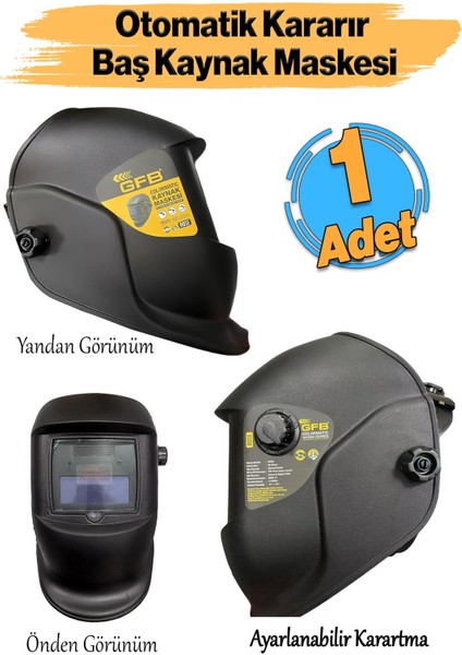Güneş Enerjili Otomatik Kaynak Gözlüğü, Ayarlanabilir ve Kartuşlu, Güvenli ve Konforlu