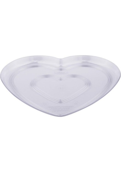 Şeffaf Kalp Pe Plastik Tepsi 500G, 10 Adet, Hacimli ve Dayanıklı, Ideal Kullanım Sağlar