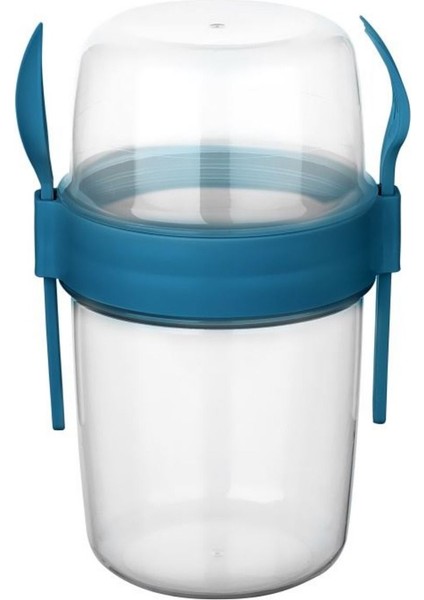 Renkli 2 Bölmeli Saklama Kabı, Taşınabilir Yoğurt ve Yulaf Kapaklı 650 ml fırsatları