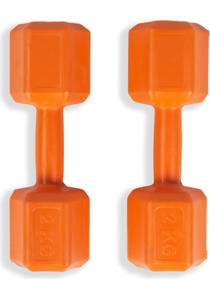 2 kg Turuncu Dambıl Seti, 2 Adet Toplam 4 kg Güç ve Dayanıklılık Sağlar