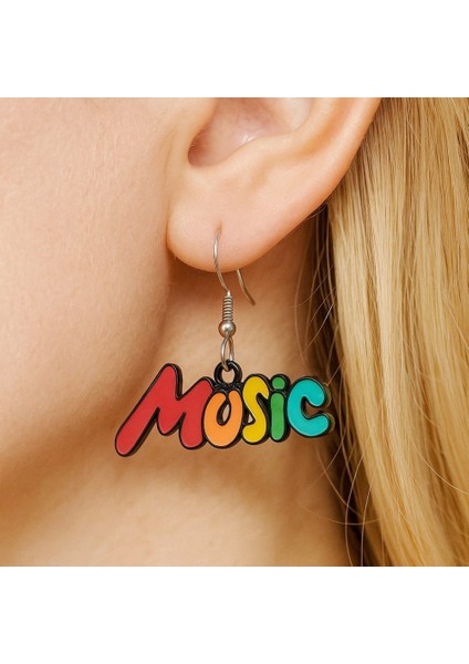 Music Yazısı Şekilli Mineli Kadın Küpe Çift Adet El Yapımı Küpe fiyatları