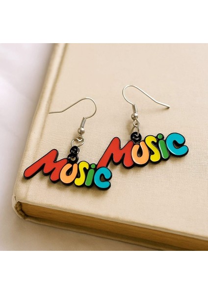 Music Yazısı Şekilli Mineli Kadın Küpe Çift Adet El Yapımı Küpe indirimleri