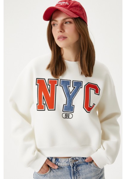 Kadın Cool Ekru Turuncu Şardonlu Sweatshirt fırsatları