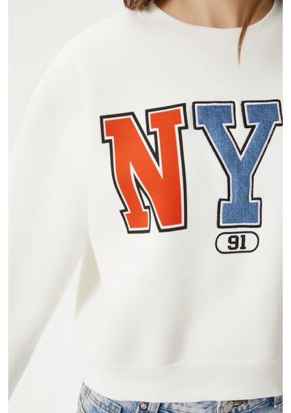 Kadın Cool Ekru Turuncu Şardonlu Sweatshirt indirimleri