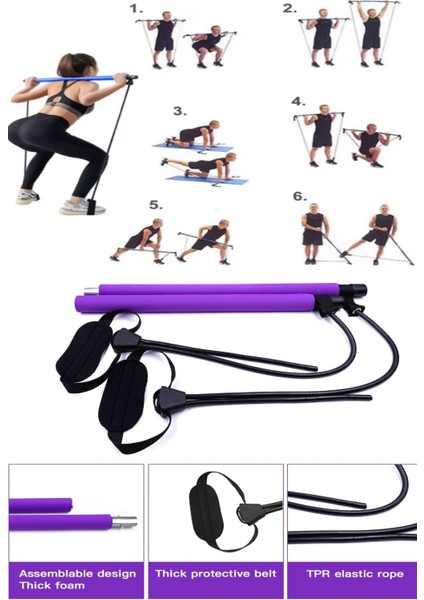 Mor Pilates Çubuğu ile Evde Spor ve Egzersiz Keyfi fırsatları