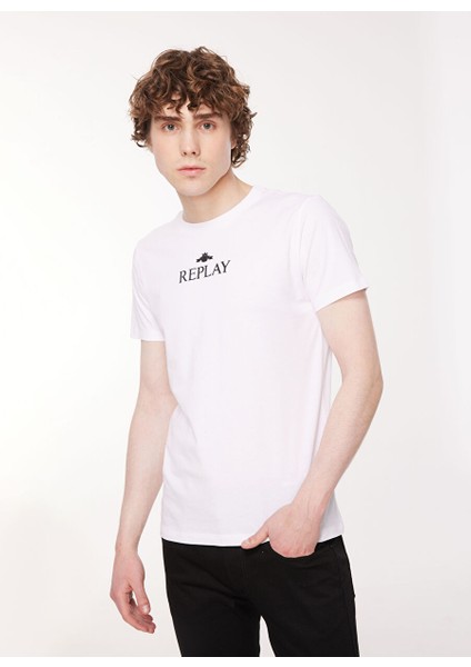 Bisiklet Yaka Düz Beyaz Erkek T-Shirt M6473 001 Whıte fiyatları