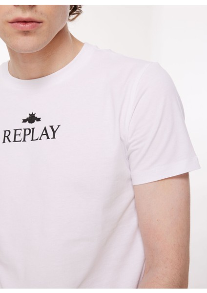 Bisiklet Yaka Düz Beyaz Erkek T-Shirt M6473 001 Whıte fırsatları