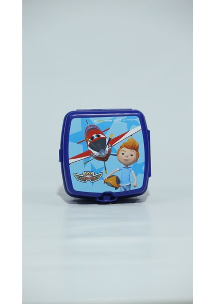 Lacivert Çocuk Beslenme Kabı, Aslan ve Hürkuş Tasarımı, Sağlıklı ve Eğlenceli Kullanım