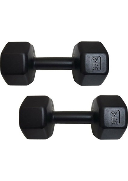 Çift 3kg ve 6kg Dambıl Seti, Siyah, Spor ve Egzersiz Için Uygun