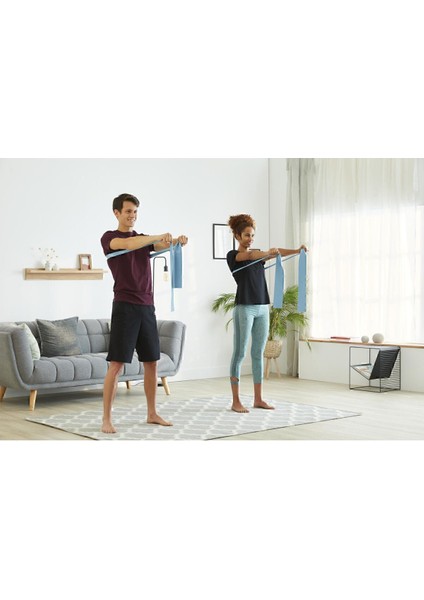 Mavi Elastik Pilates Bandı 2 Kg, Hafif Seviye, Esneklik ve Egzersiz Için Ideal