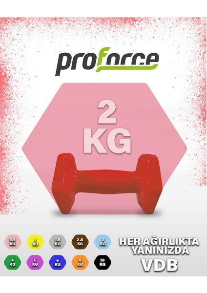 Kırmızı Vinil Kaplı Çelik Döküm Dambıl 2 kg Tek Adet modelleri