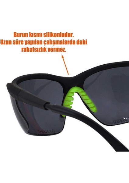 Siyah Silikonlu Güvenlik Gözlüğü, Kaynak Koruma, Dayanıklı ve Rahat Kullanım fırsatları