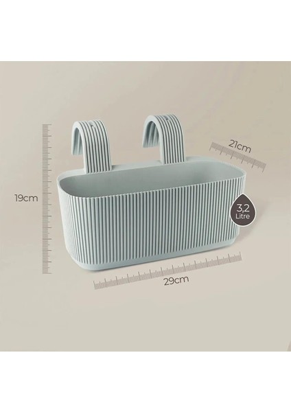 KRS-249 Plastik Pera Askılı Balkon Saksı 3.2 Lt Yeşil 5 Adet fiyatları