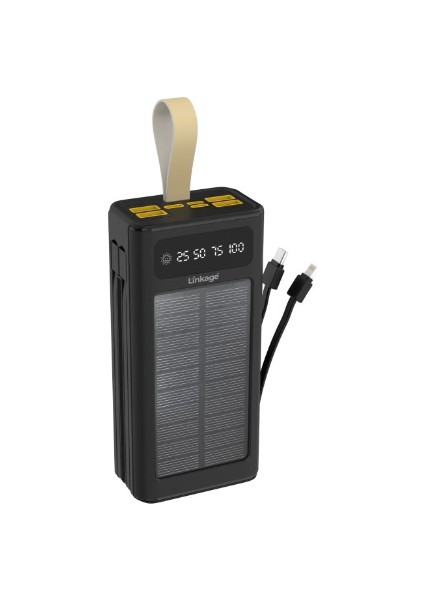 LKB46 30000 Mah 4xusb Lcd, Kamp Işıklı Dahili Usb, Lightning Type-C, Güneş Enerjili Powerbank Lkp-46