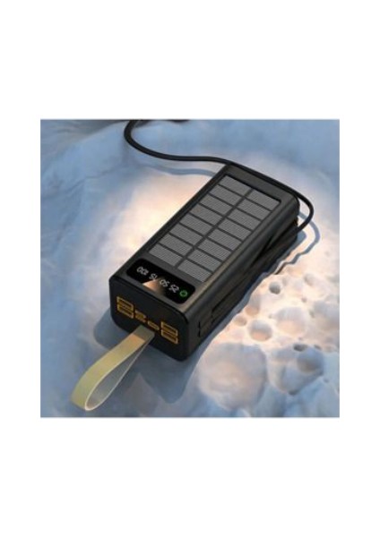 LKB46 30000 Mah 4xusb Lcd, Kamp Işıklı Dahili Usb, Lightning Type-C, Güneş Enerjili Powerbank Lkp-46