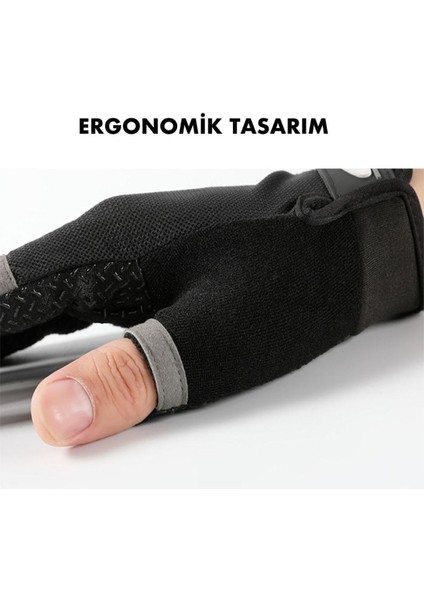 Nefes Alan, Iki Parmak Kesik Outdoor Spor Eldiveni, Mavi Renkli, Rahat Kullanım Sağlar. fırsatları