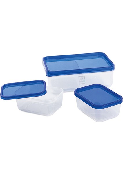 Turuncu Kapaklı Üçlü Mini Saklama ve Taşıma Kutusu