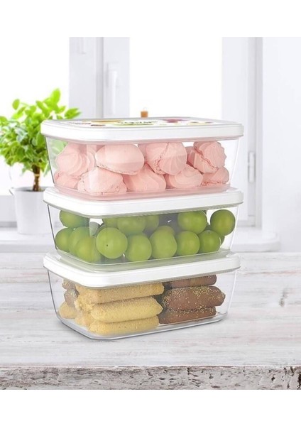 3'lü Iç Içe Saklama Kabı Seti, Beyaz, Yer Kaplamaz, Pratik ve Şık Tasarım indirimleri