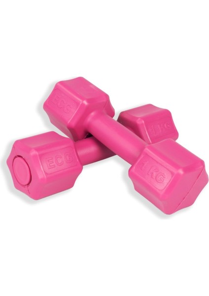 Pembe 1 kg Dambıl Seti, Çiftli Hafif Spor Ekipmanı