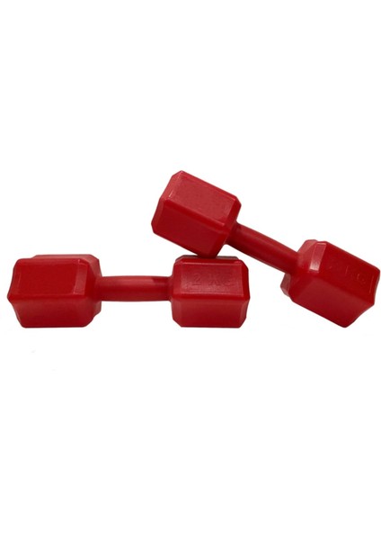 Kırmızı 2 kg Dambıl Seti, 2 Adet, Toplam 4 Kg, Spor ve Egzersiz Için Ideal