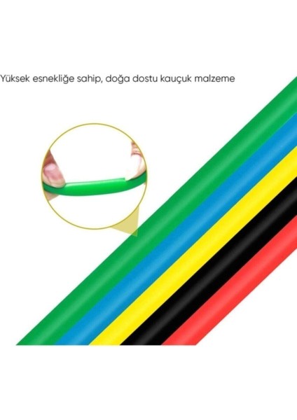 5'li Siyah Egzersiz ve Direnç Lastiği Seti, Dayanıklı ve Çok Yönlü Kullanım Sağlar fırsatları