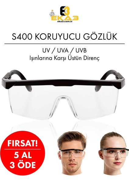 Profesyonel Güvenlik Gözlük Seti, 5'li Paket, Iş Güvenliği Koruyucu Gözlükleri