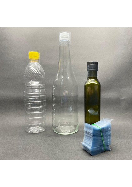 Şişe ve Kavanoz Için 28-31 mm Emniyet Garanti Bandı, Şeffaf, 100 Adet