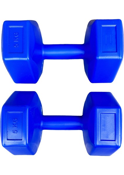 Mavi 5 kg x 2 Adet Dambıl Seti, Demir Tozu Karışımlı, Kutulu Spor Ağırlık Seti fiyatları