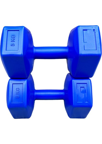 Mavi 5 kg x 2 Adet Dambıl Seti, Demir Tozu Karışımlı, Kutulu Spor Ağırlık Seti modelleri