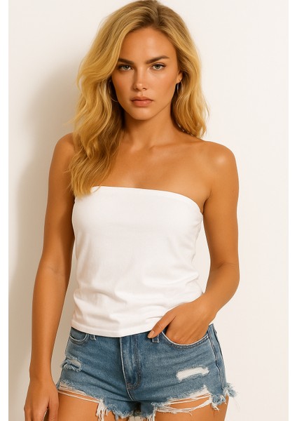 Pamuk Straplez Bluz modelleri