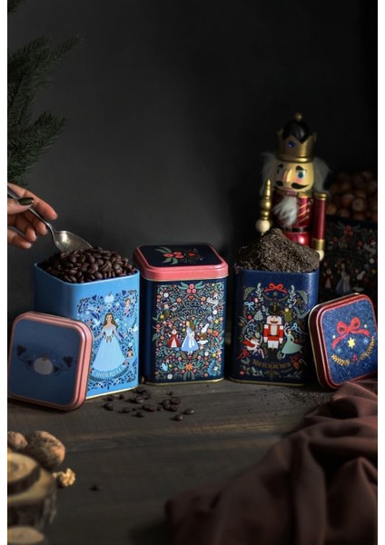 Çok Renkli Kare Metal Saklama Kabı Seti 87X87X125, 3'lü