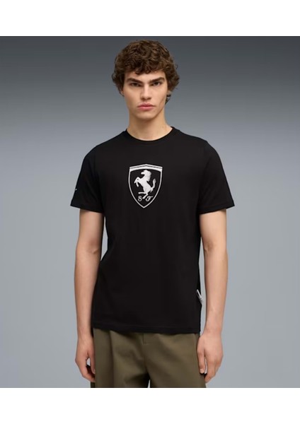 632785-01 Ferrari Tonal Shield Tee Tişört Erkek T-Shirt modelleri