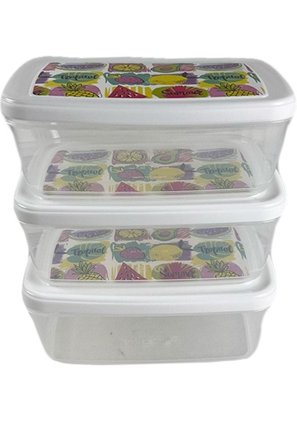 Beyaz 3'lü 850ML Saklama Kabı, Meyve, Sebze, Et ve Balıklar Için Ideal Set fiyatları
