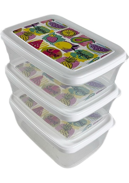 Beyaz 3'lü 850ML Saklama Kabı, Meyve, Sebze, Et ve Balıklar Için Ideal Set modelleri