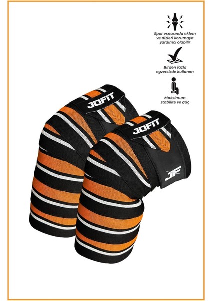 Iki Adet Diz Destek Bandı, Siyah-Turuncu Renk, Spor ve Egzersiz Için Ideal fiyatları