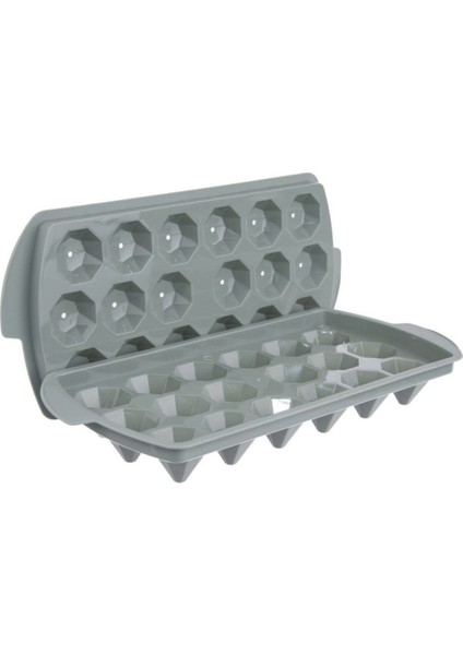 Elmas Şeklinde 18 Bölmeli Buz Kalıbı, Beyaz, Şık ve Kullanışlı Tasarım