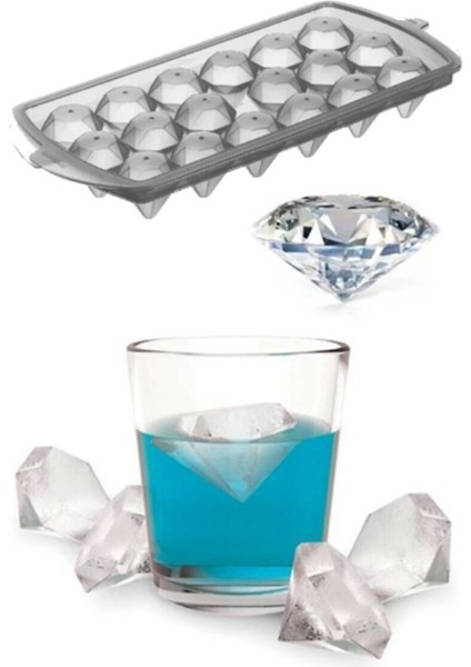 Elmas Şeklinde 18 Bölmeli Buz Kalıbı, Beyaz, Şık ve Kullanışlı Tasarım indirimleri