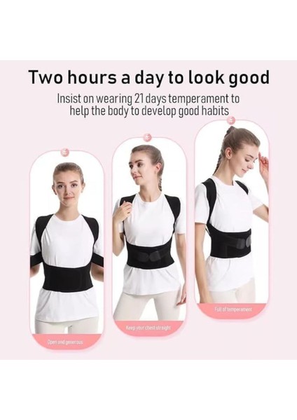 Yeni Tasarım Medikal Kolonlu Duruş Korsesi Siyah