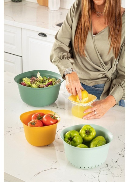 5'li Profesyonel Hazırlık Seti, Karıştırma Kasesi, Süzgeç, Limon Sıkacağı 3200ML fırsatları