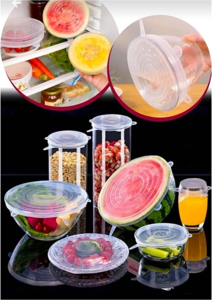 Çok Renkli Streç Kapak, 6'lı Paket, Pratik ve Şık Mutfak Çözümü indirimleri